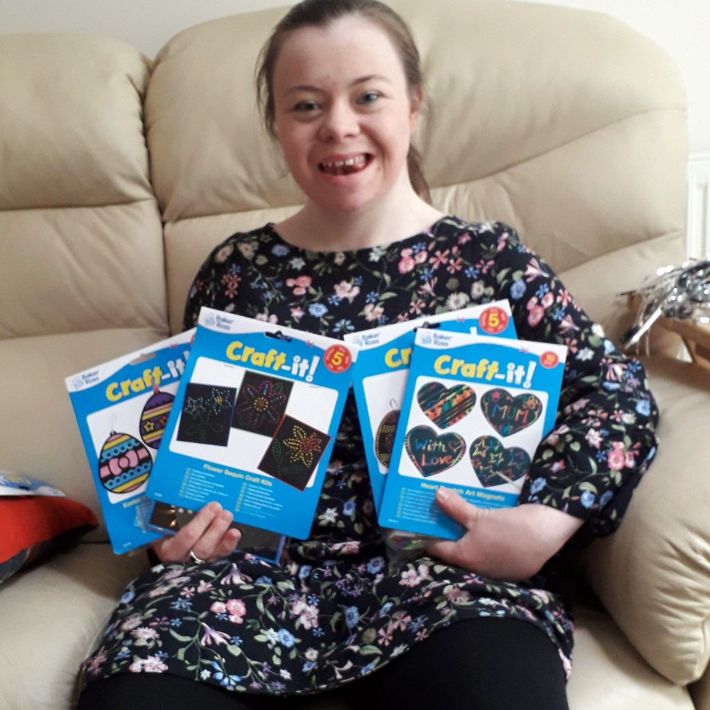 Katy with her craft set